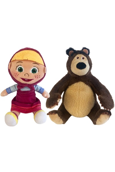 PTS Set 2 jucarii din plus Masha (18 cm ) si Ursul (20 cm)