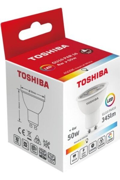 Toshiba LED GU10 4W 4000K - (DELS-GU44004T8AE21)