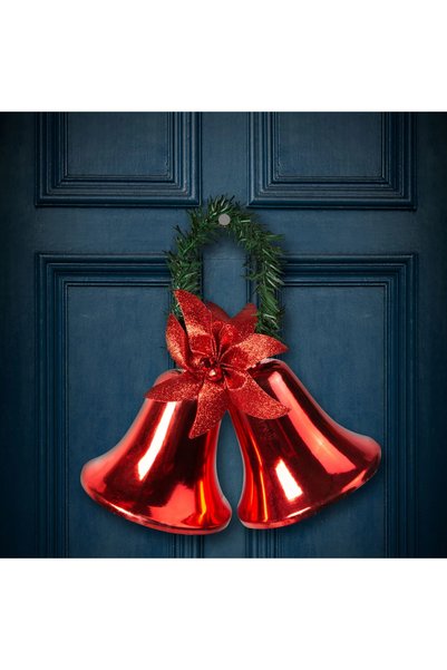 FAMİLY Decoratiune Craciun clopotei rosii cu fundita, 23 cm