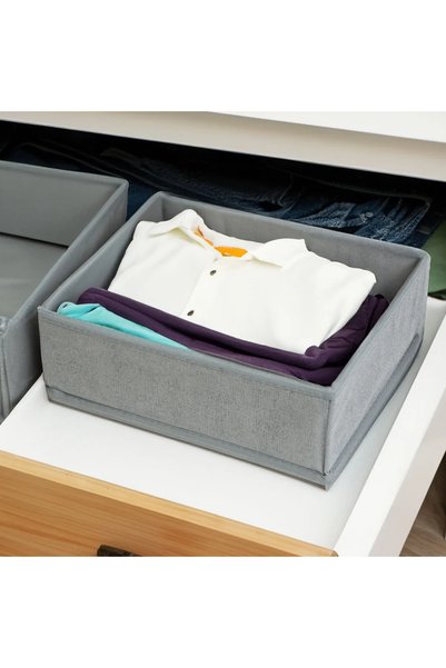 Bewello Cutie pentru depozitare textila 30x26x10 cm, gri, organizator pliabil...