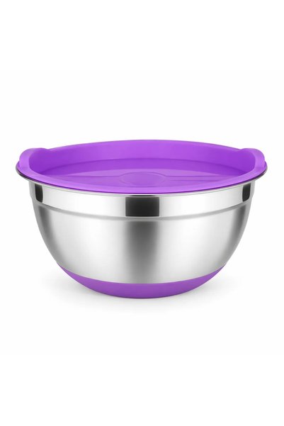 MACVI Castron Inox cu Capac si Baza Antiderapanta Macvi® 28 cm Bol Bucatarie,...