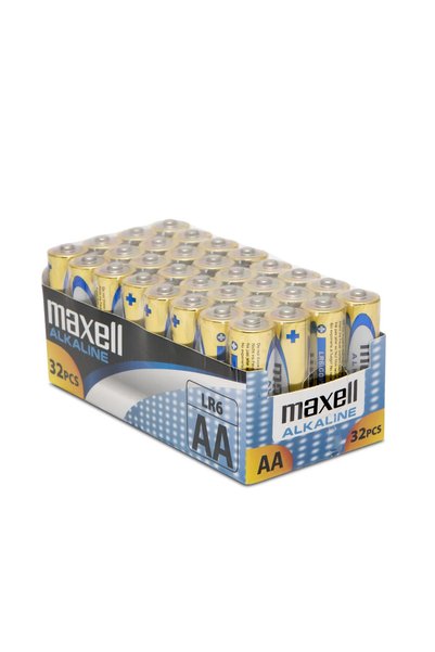 Maxell Baterii AA LR6 alcaline 1.5V, set 32 buc, durata lunga, rezistente scu...