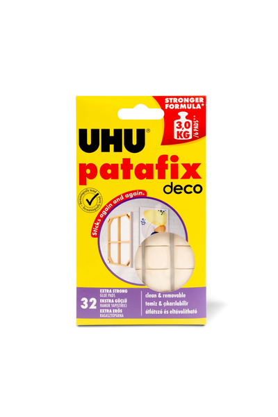 Uhu Adeziv Reutilizabil Tip Plastilină Patafix Home Deco, Alb, 32 Bucăți