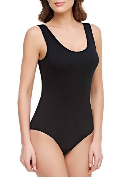 Tutkusport Women's Cotton Elastane Wide Strap Bodysuit 3-Pack with Black-White Color Options