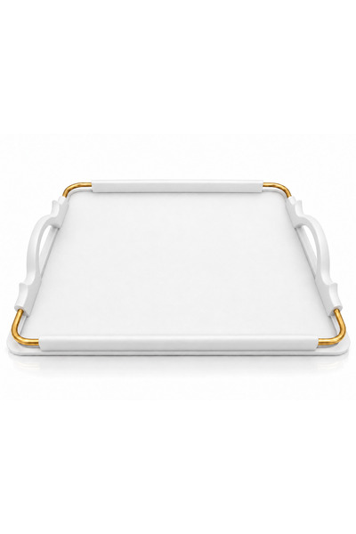 Colorido Candles Colorido Gold Detailled Brown Handle Serving Tray – Stylish ...