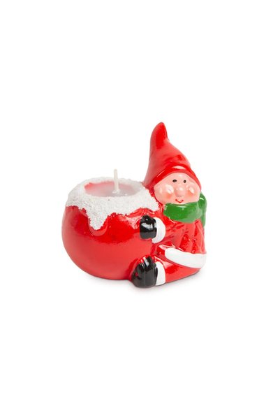 FAMİLY Lumanare Craciun, suport spiridus ceramic, 8.5x8 cm