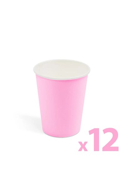 FAMİLY Pahare carton roz 250 ml, set 12 buc, pahare de unica folosinta pentru...