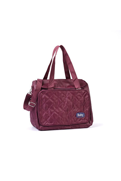 OEM Geanta pentru scutece, burgundy, de umar si mana, buzunare multiple, 36 x...