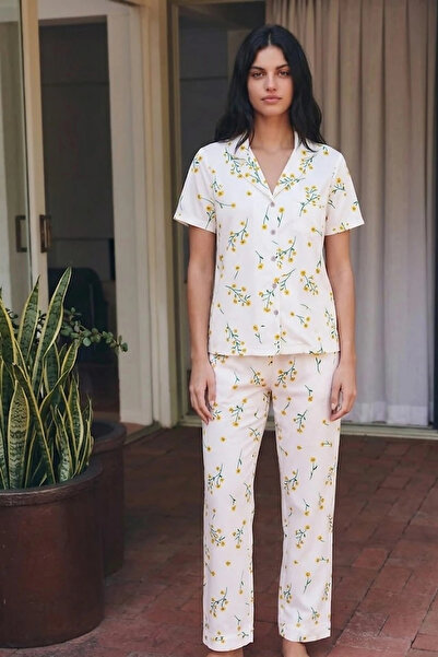 bysocafashion Women's Multi-Colored Viscose Blended Home Wear Pajama Set