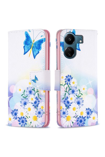 XGSM Husă tip carte pentru Xiaomi Redmi 13C / Poco C65, Portofel, Fluture și ...