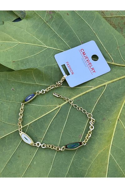 CM Jewelry Color Detailed Plate Bracelet