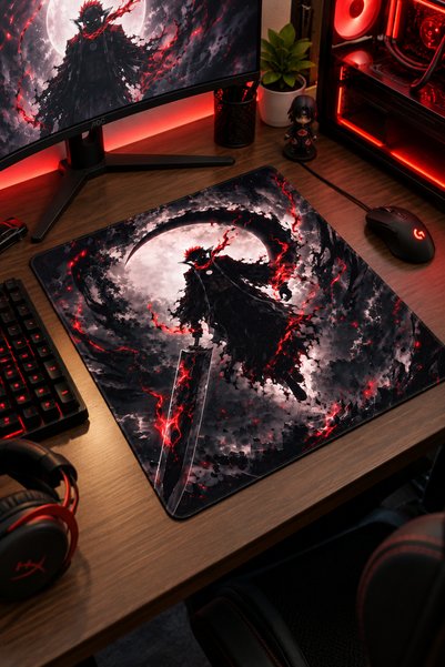 DeseneBak 50x40 Cm Bleach Ichıgo Desenli Gaming Oyuncu Mouse Pad Kaymaz Taban...