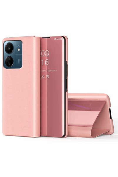 XGSM Husă pentru Xiaomi Redmi 13C / Poco C65, Clear View, roz auriu