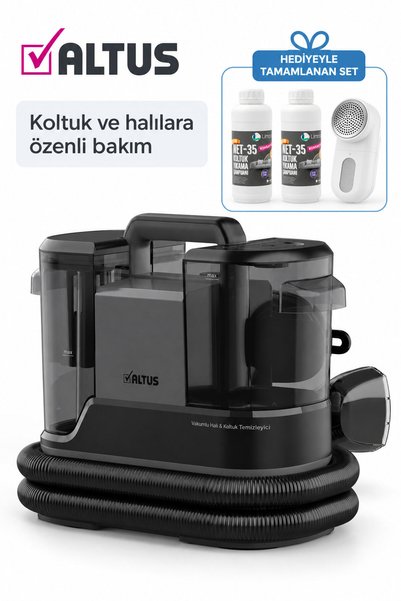 Altus 1200 W Halı ve Koltuk Yıkama Makinesi Siyah | 2 L Şampuan + Hav&Yün Temizleyici Hediye