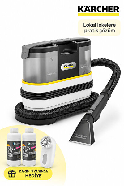 Karcher Portatif 450 W Halı ve Koltuk Yıkama Makinesi Beyaz | 2 L Şampuan + Hav&Yün Temizleyici Hediye