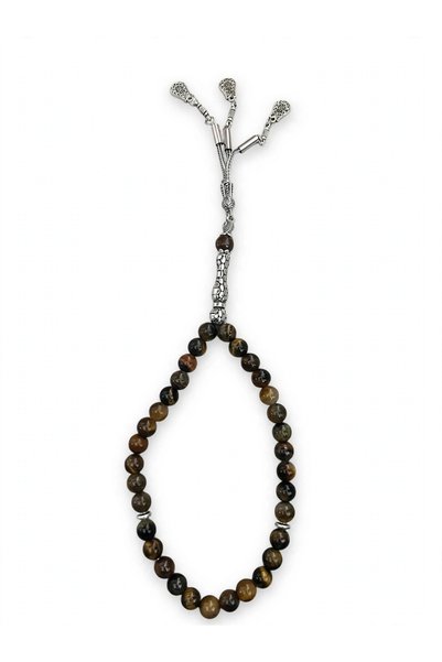 Generic Brand Natural Agate Stone Barley Cut Prayer Beads