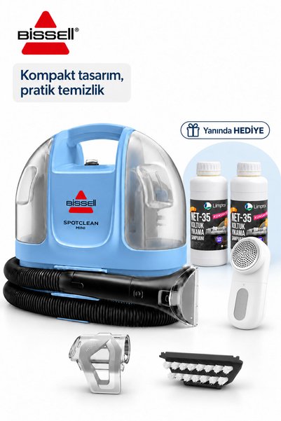 Bissell Kompakt Halı ve Koltuk Yıkama Makinesi Mavi | 2 L Şampuan + Hav&Yün Temizleyici Hediye