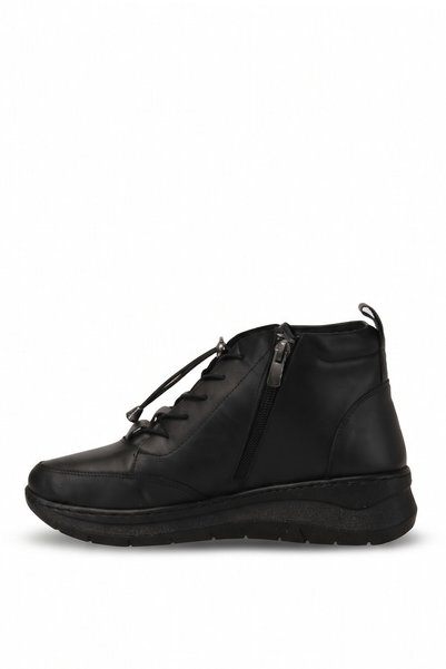 Ayakkabı Fuarı Elit Msl185 Women's Genuine Leather Flat Boots Black