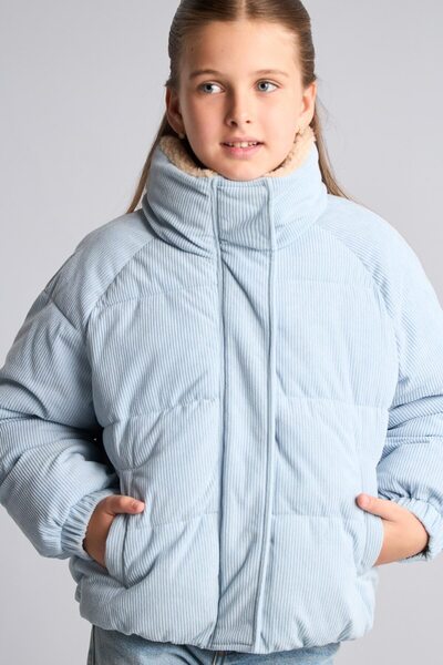 DeFacto Corduroy Turtleneck Zippered Puffer Coat Girl Child H2946A826Au