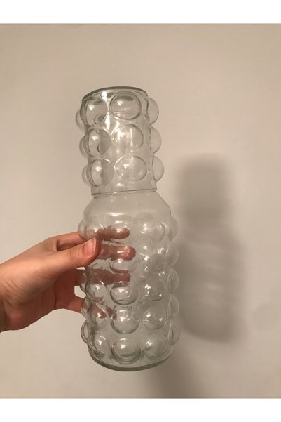Bubble Cam Başucu Sürahisi ve Bardak Seti – Kabarcıklı Tasarım Baş ucu Sürahi Takımı