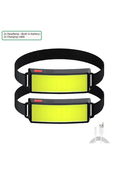 Choice G14-2pcs COB Portable LED Headlights Outdoor Headlight Built in Batter...
