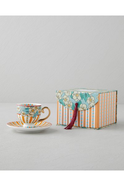 English Home Nostalgic Grace New Bone China 4 Parça 2 Kişilik Kahve Fincan Ta...