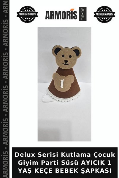 Armoris Delux Series Celebration Children's Clothing Party Decoration Bear 1 Year Old Felt Baby Hat