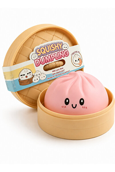 WAMIT Cute Pink Dumpling Squishy Toy with Steamer Box - Ultra Soft Slow Risin...