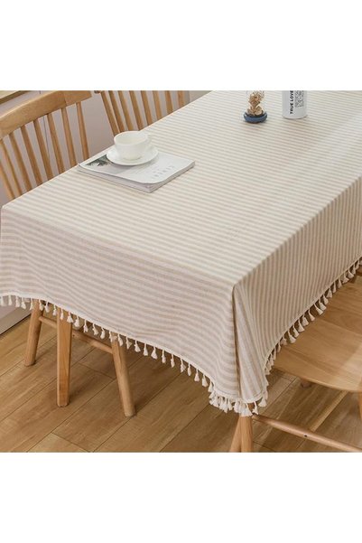 Arabest Linen Tablecloth Cotton, Linen Look Tablecloth Washable Table Cloth B...