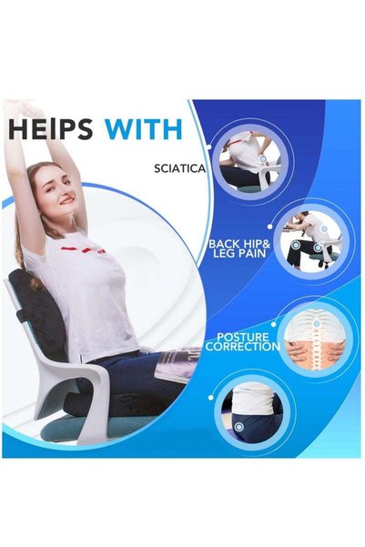 Arabest Portable Ergonomic Memory Foam Seat Cushion and Lumbar Support Pillow...