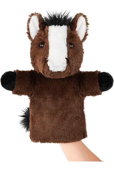 TERRIFI Large Brown Horse Hand Puppet, Farm Animal Plush Puppet for Kids and ...