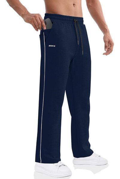 GENERAL BROKIG Mens Open Bottom Jogger Pants,Loose Fit Straight Leg Casual Tr...
