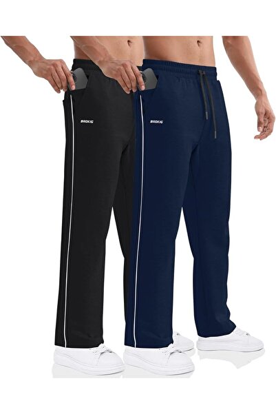 GENERAL BROKIG Mens Open Bottom Jogger Pants,Loose Fit Straight Leg Casual Tr...