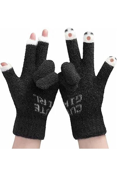 TERRIFI Winter Fingerless Typing Gloves for Women, One Size Thermal Knitted