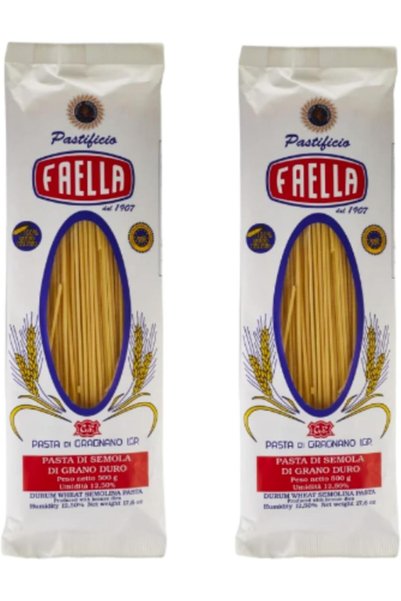 Mayamen Faella Spaghettoni Pastificio Gragnano - Pack of 2 x 500g - Premium Italian Non GMO Spaghettoni - Made from Durum Wheat Semolina - Quick Cooking Long Pasta - Perfect for Tomato Sauce, Pesto & Seafood