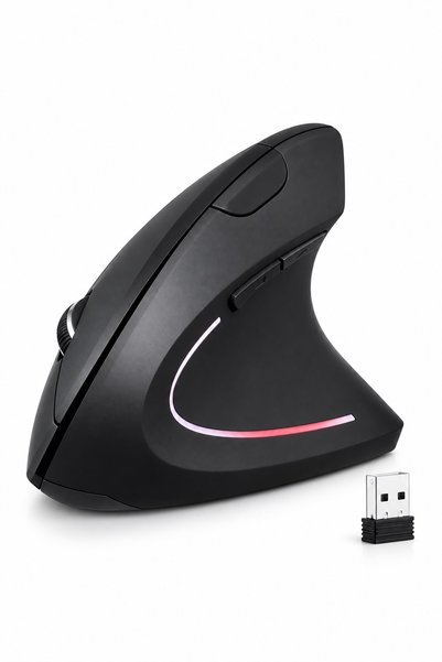 Modazirve Sessiz Click Ergonomik Dikey Kablosuz Mouse Bluetooth 2.4GHz USB Çift Cihaz Geçiş 800/1200/1600 DPI