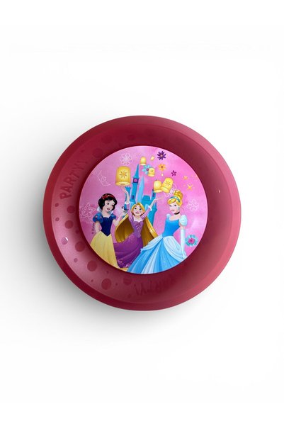 Disney Princess Children's Plate – Snow White, Rapunzel, Cinderella – Dark Pink