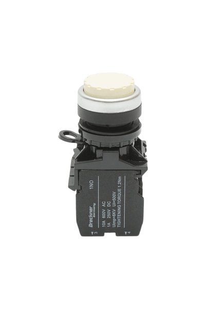 UTB Buton comanda convex cu revenire alb 1NO+1NC, 10A/600V AC, 1A/250V DC LA4...