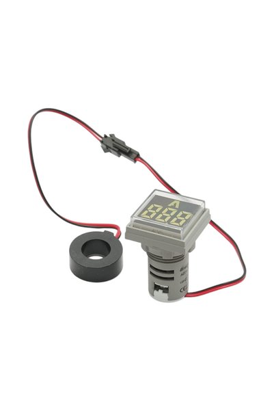 UTB Ψηφιακό αμπερόμετρο LED λευκό 0-100Α, 220V/380V Ø 22mm Breckner Γερμανία
