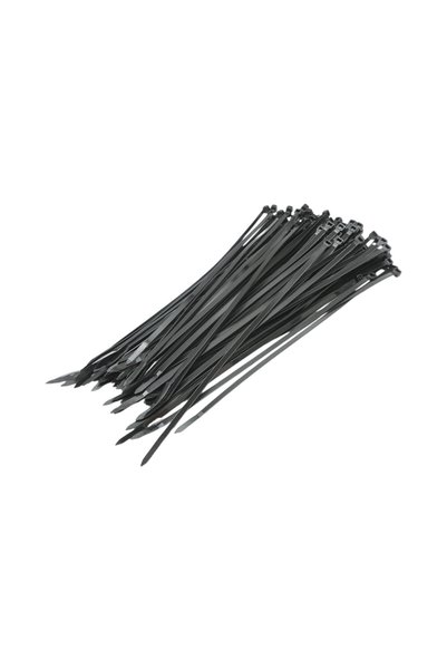 UTB Μαύρο πλαστικό κολιέ με όψεις 4.7x300mm 100 τεμάχια/σετ Longroad