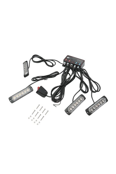 UTB Σετ 4 λαμπών LED στροβοσκοπικών 24W, 12-24V, κίτρινο, μονάδα ελέγχου με 4...