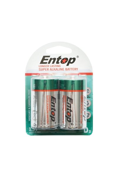 UTB Αλκαλικές μπαταρίες D 1.5V LR20 AM1 2 τεμάχια/σετ Entop