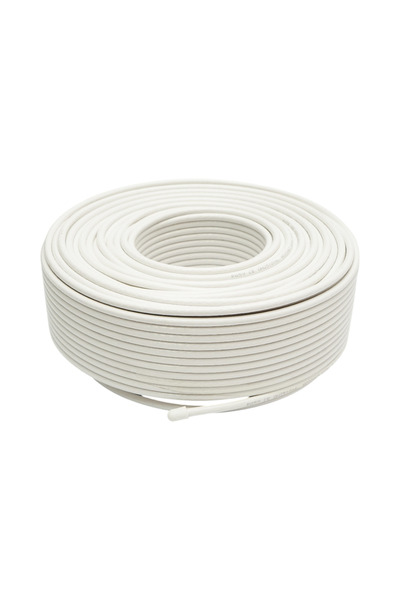 UTB Cablu coaxial CCTV RG59 cupru 0.7mm, 75 Ohm, PVC alb 100m/rola Q5+