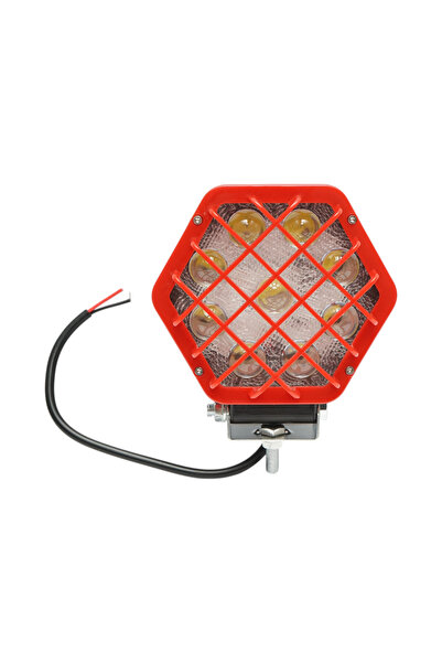 UTB Proiector hexagonal cu grilaj metalic roșu, 9 LED-uri, unghi de emisie 30...