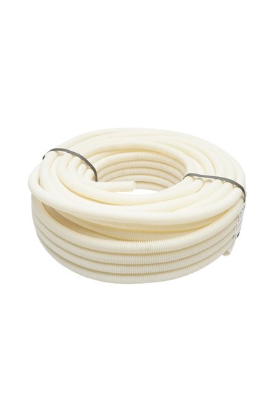 UTB Tub flexibil copex corugat spiral 16mm fara fir din PVC 320N alb 50m/rola