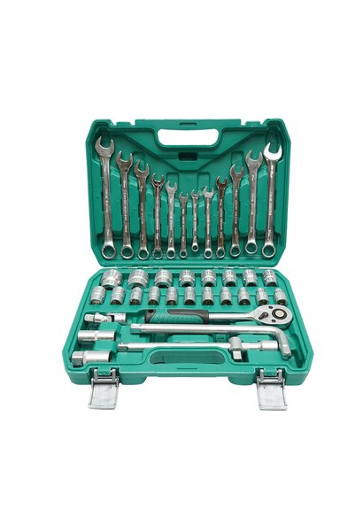 UTB Set of 8-32mm socket wrenches and 8-19mm combination wrenches, 38-piece r...