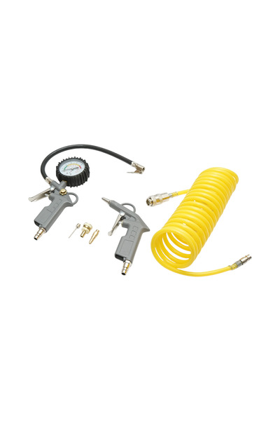 UTB Set 6 piese aer comprimat cu furtun spiralat 5m, pistol umflat, suflat ae...