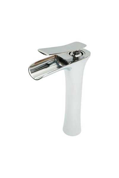 UTB Baterie lavoar baie inalta Premium din cupru, pipa tip cascada, design ro...