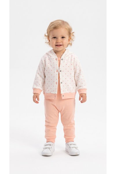 Mışıl Kids Heart Patterned Triple Baby Girl Set