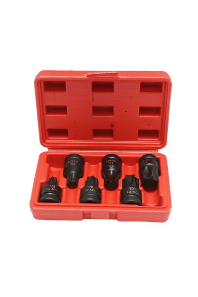 UTB Impact socket wrench set, torx bits T55-T100, square 1/2 inch, 6 pieces